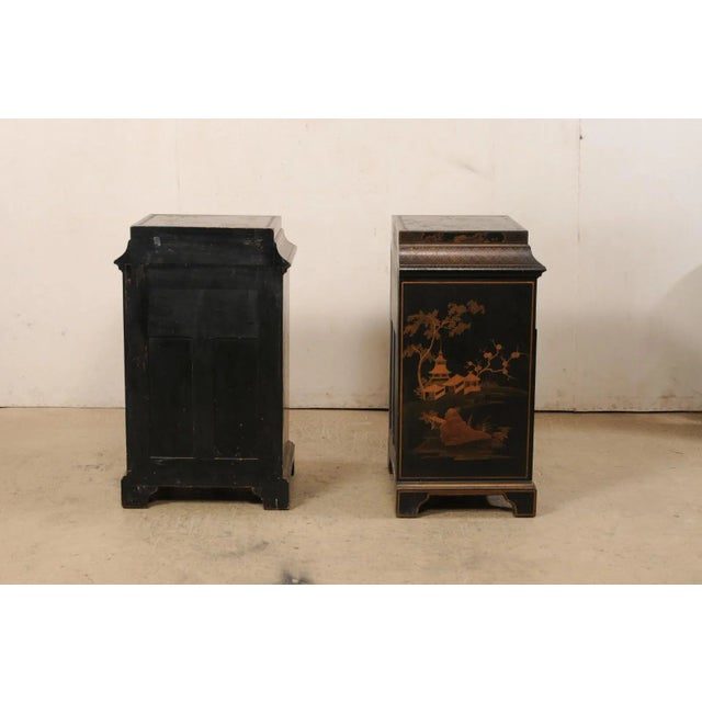 Pair 1920s Chinoiserie Painted Cabinets For Sale - Image 11 of 12