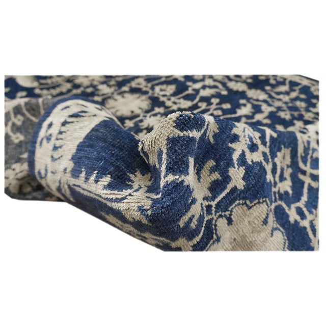 Persian Sultanabad Wool 6x10 Navy Blue & Ivory Handmade Area Rug #1144038 For Sale In Houston - Image 6 of 6
