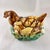 For the discerning collector, a scarce Palissy-style French rustic terrine, made by Saint Honoré-les-Bains, as a hen on a...