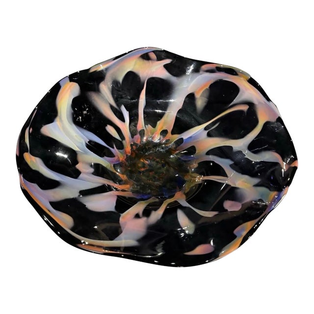 Vintage Murano Italy Large 15in Centerpiece Platter For Sale