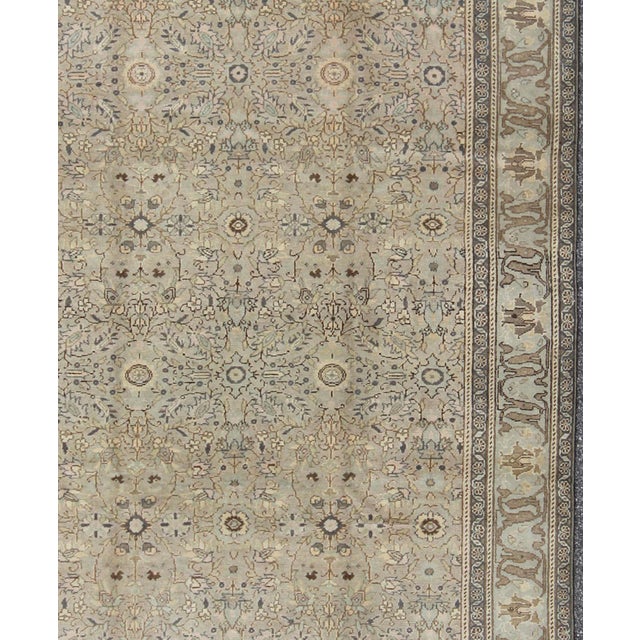 Tribal Vintage Turkish Sivas Rug With Floral Design in Earthy Neutrals 5'9 X 8'2 For Sale - Image 3 of 9