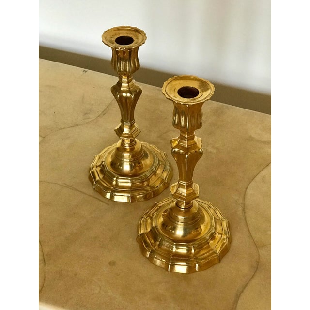 18th Century French Louis XIV Ormolu Candlesticks - a Pair For Sale - Image 11 of 12