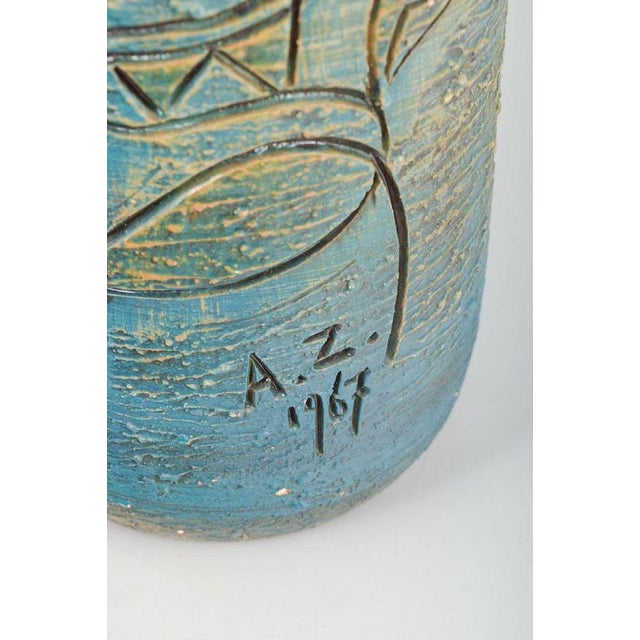 Large Floor Vase with Bird Motif by Antoni M. Zawadzki for Tilgmans Keramik, 1967 For Sale - Image 4 of 6