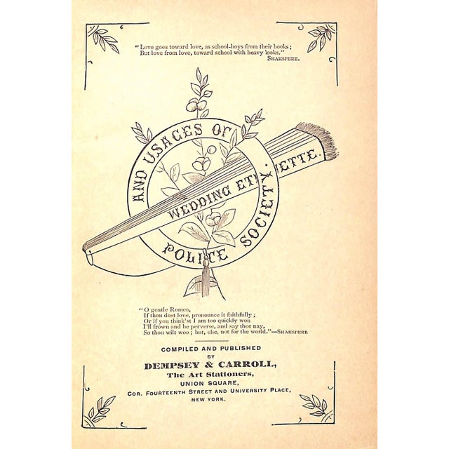 Late 19th Century "Wedding Etiquette" 1892 Dempsey & Carroll For Sale - Image 5 of 8