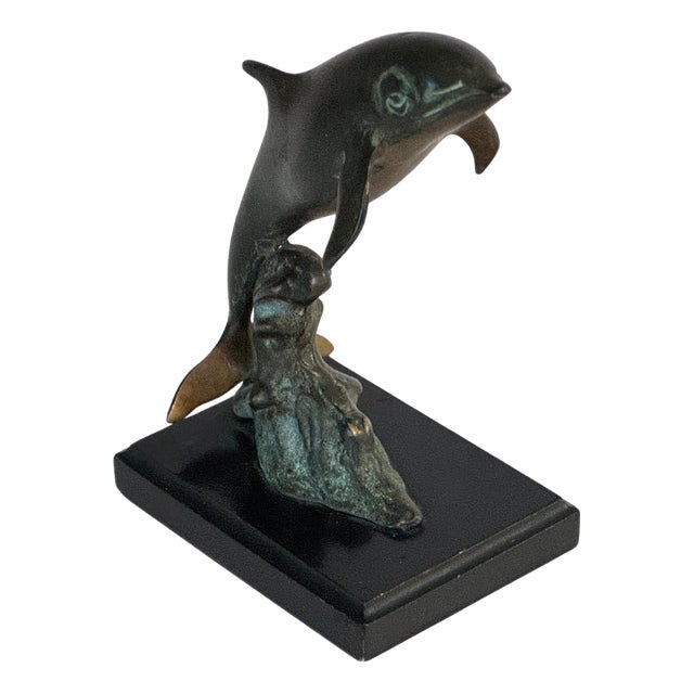 Brutalist Bronze Dolphin Sculpture, France, 1970s For Sale
