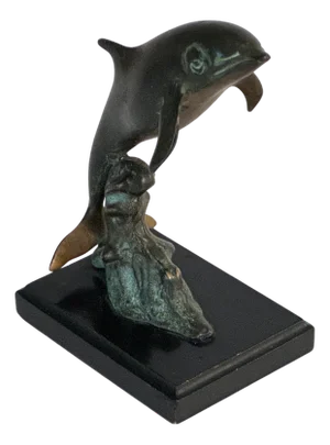 Brutalist Bronze Dolphin Sculpture, France, 1970s