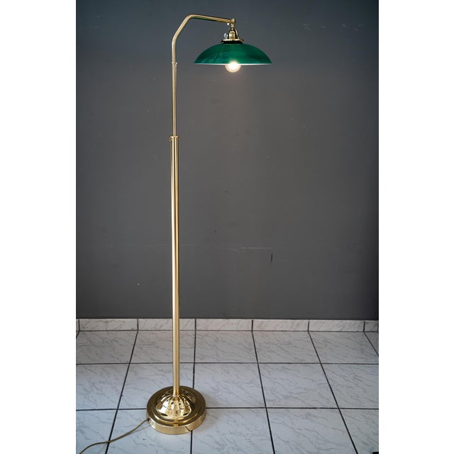 Metal Adjustable Art Deco Floor Lamp with Original Green Shade, 1920s For Sale - Image 7 of 18