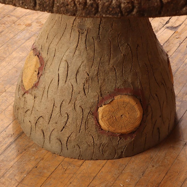 French Cast Stone Faux Bois Garden Table, C. 1960 For Sale - Image 4 of 6