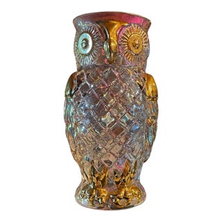 Vintage Famosa LPW Austrian Crystal Owl Cream Pitcher for Neiman Marcus, C. 1970s For Sale
