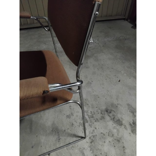 Mid-Century Modern Metal and Fabric Chair by Bononia Gavina, Italy, 1970s For Sale - Image 3 of 7