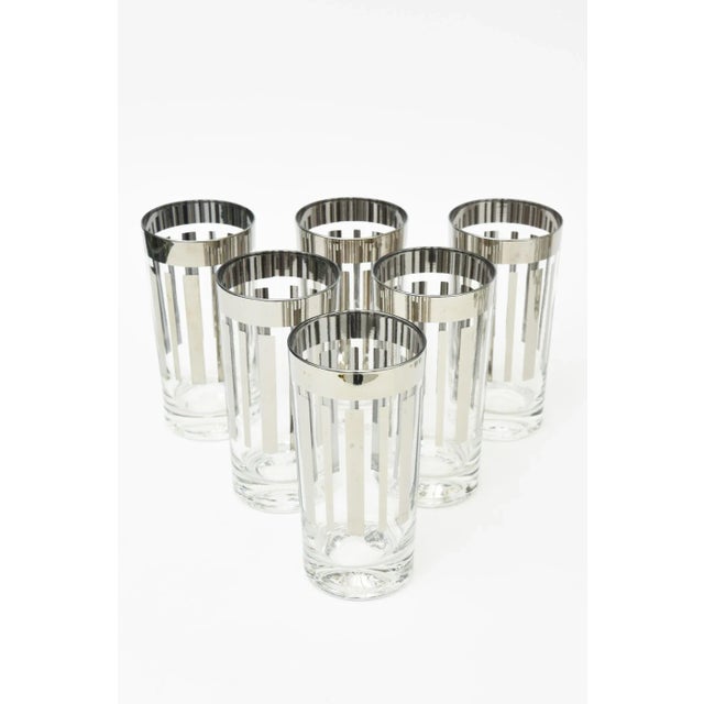 Vintage Silvered Barware Set of 18 Glasses With Silver ,Modern Mid Century For Sale - Image 4 of 12
