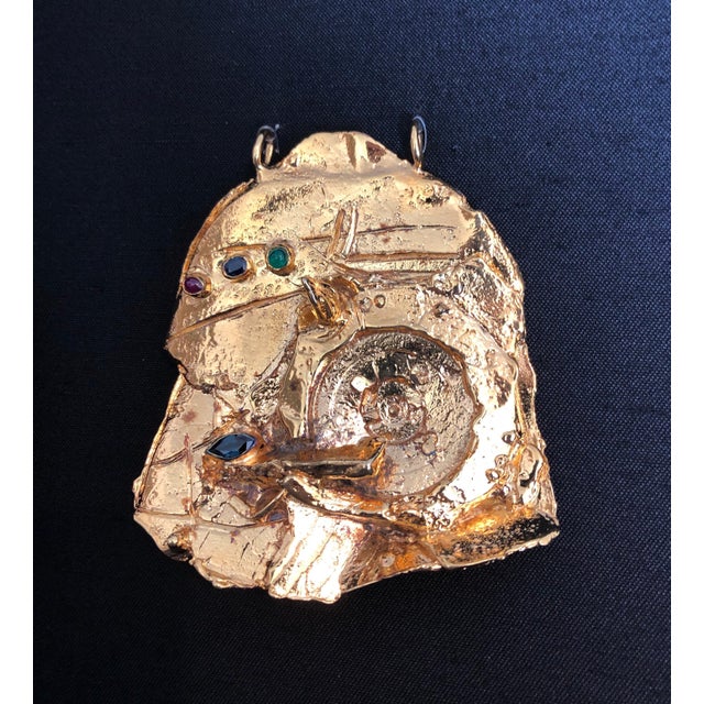 Igael Tumarkin, Gilt Bronze Sculpture Brooch Wearable Art Israeli Tumarkin Abstract Surrealist, c.1960s-1970s For Sale - Image 4 of 14