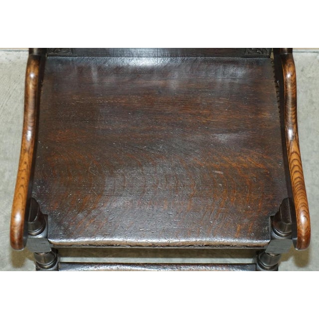 Wainscot Armchair in Oak, Northern England, 1686 For Sale - Image 16 of 18