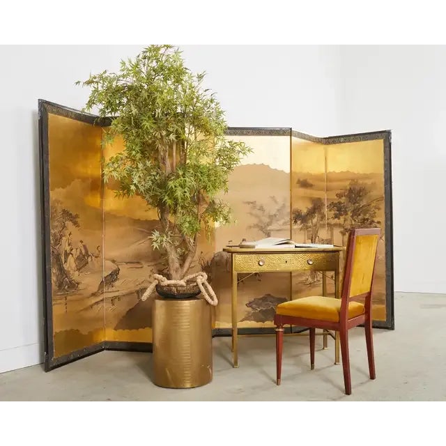 Fantastic bronzed metal petite writing table or desk made in the Vienna Secessionist period of Western Europe early 20th...