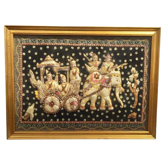 Indian Decorative Tapestry in Silk For Sale - Image 13 of 13
