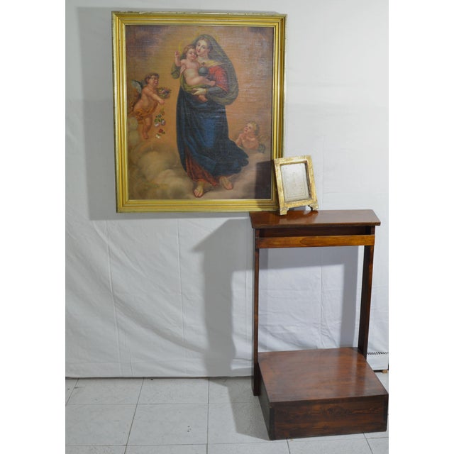 Blue Agostino Cottolengo, Madonna with Child and Angels, Oil Painting on Canvas, Early 1800s For Sale - Image 8 of 15