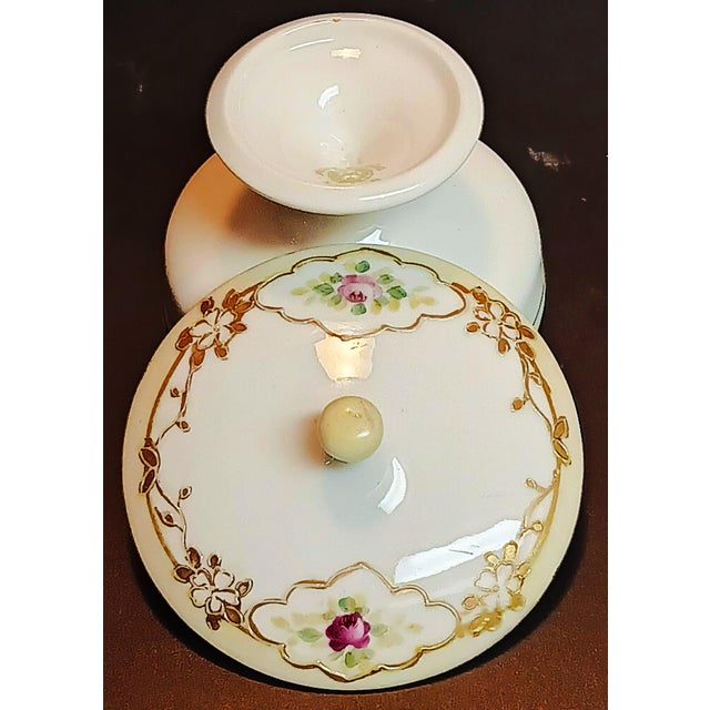 Antique Nippon Morimura 1891~1921 Button, Trinket, Porcelain Pedestal Dish. For Sale In Austin - Image 6 of 18