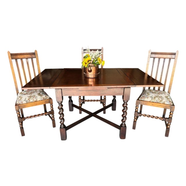 1930s Barley Twist Draw Leaf Table. For Sale In Houston - Image 6 of 12