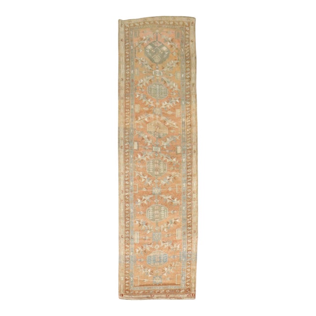 Early 20th Century Zabihi Collection Apricot Persian Runner - 3'8" x 12'5" For Sale