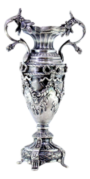 Silver Vase with Bows