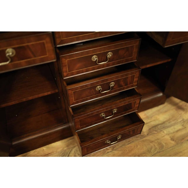 Large Mahogany China Cabinet With 9 Drawers and 4 Enclosed Compartments Behind Doors For Sale - Image 4 of 11