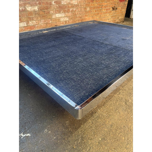 Metal Mid-Century Modern Chrome Queen Platform Bed For Sale - Image 7 of 8