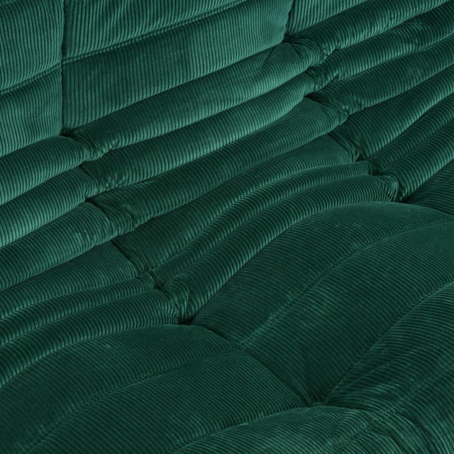Emerald Ligne Roset Togo 3-Seater Sofa in Emerald Corduroy - Original Vintage, Restored For Sale - Image 8 of 11