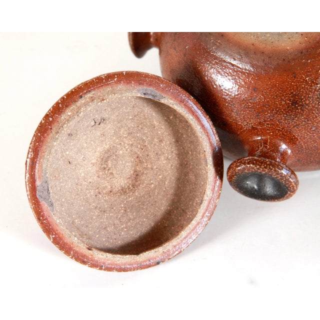 Brown Modernist Brown Art Pottery Stoneware Lidded Jar For Sale - Image 8 of 9