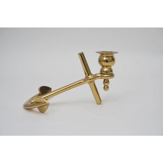 Mid Century Modern Candle Holders Nautical Brass Anchor