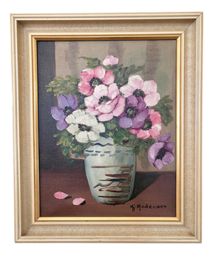 HJ. Andersen, Still Life Composition, 1960s, Oil Painting on Canvas, Framed