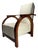 Art Deco Arched Sculptural Wooden Armchair, Italy, 1930s For Sale