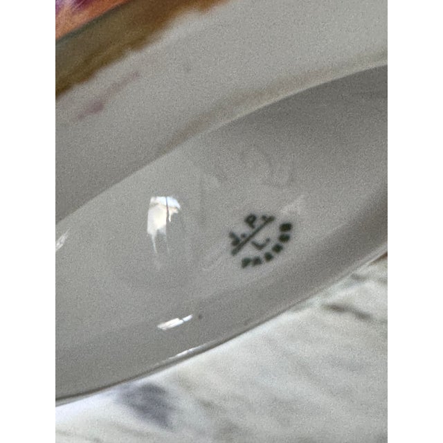 Edwardian Era Limoge, France Jean Pouyat Large Scale Hand Painted Vase For Sale - Image 10 of 17