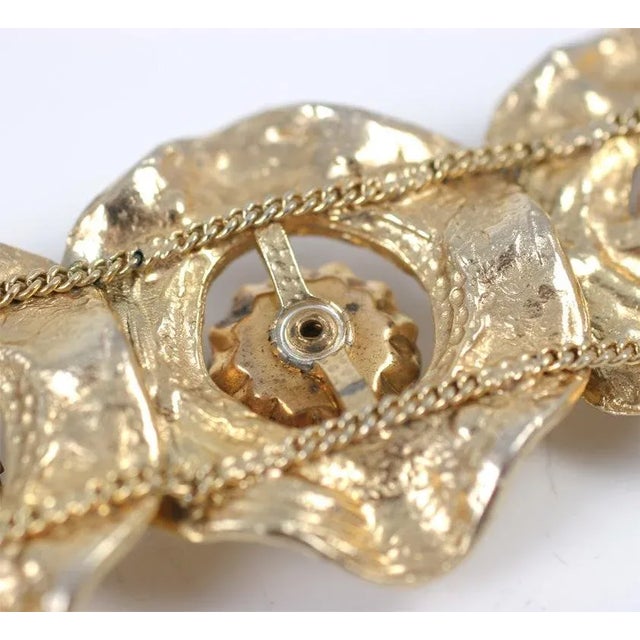 1950s Gilt Bracelet with Large Aurora Borealis Stones For Sale - Image 10 of 10