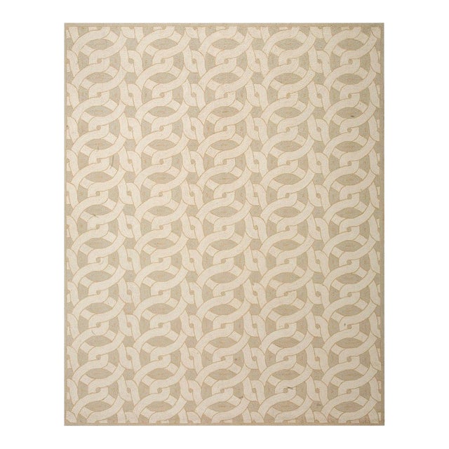 Contemporary Handmade Cotton Hooked Rug ( 10' x 14' - 305 x 427 cm ) For Sale