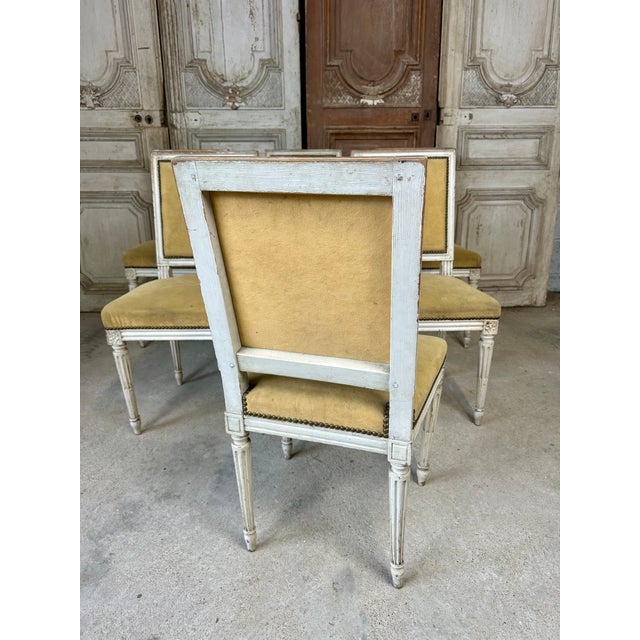 Louis XVI Style White Lacquered Chairs, 1900s, Set of 6 For Sale - Image 5 of 14
