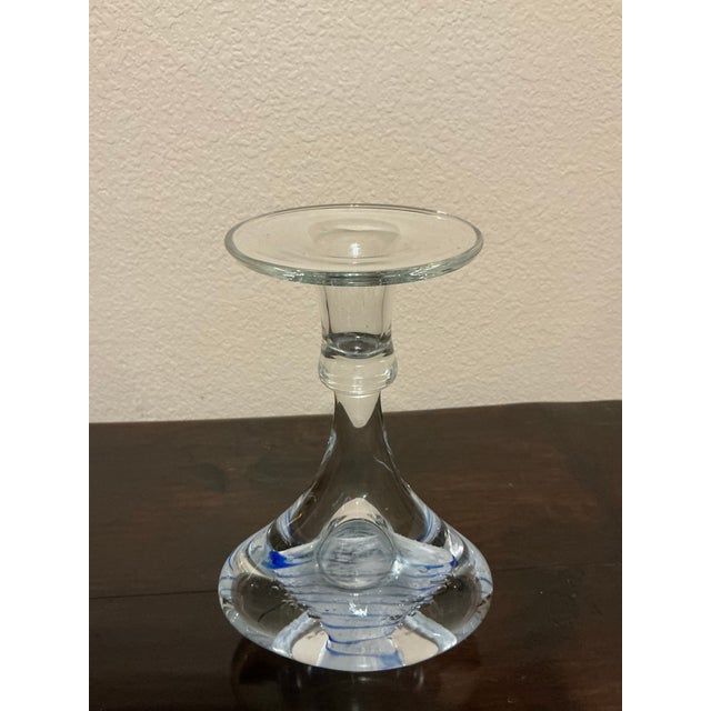 Vintage Small Hand‑blown Art‑glass Candle Holder Vessel For Sale In Dallas - Image 6 of 8