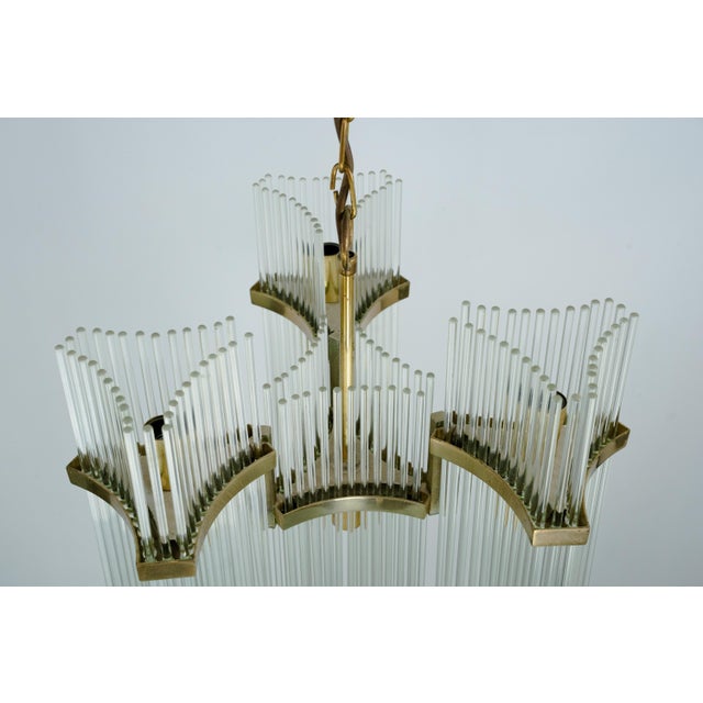Brass and Glass Chandeliers by Gaetano Sciolari, Italy, 1970s, Set of 2 For Sale - Image 10 of 18