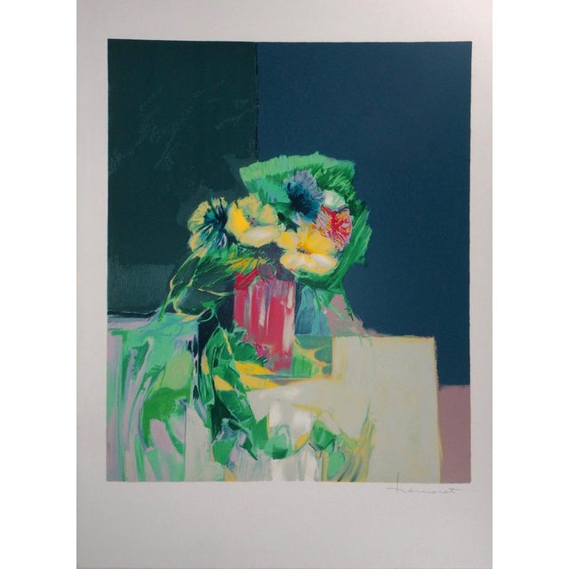 Claude Hemeret, Bouquet jaune, Lithograph For Sale - Image 7 of 7