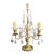 Vintage French-Style Brass and Crystal Girandole Candelabra Table Lamp For Sale