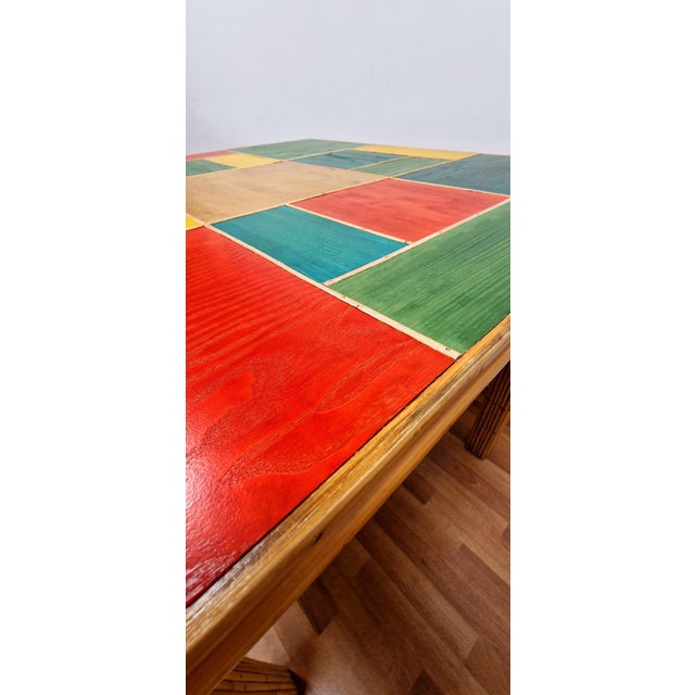 Italian Folding Table in Rattan and Bamboo , 1970s For Sale - Image 11 of 18