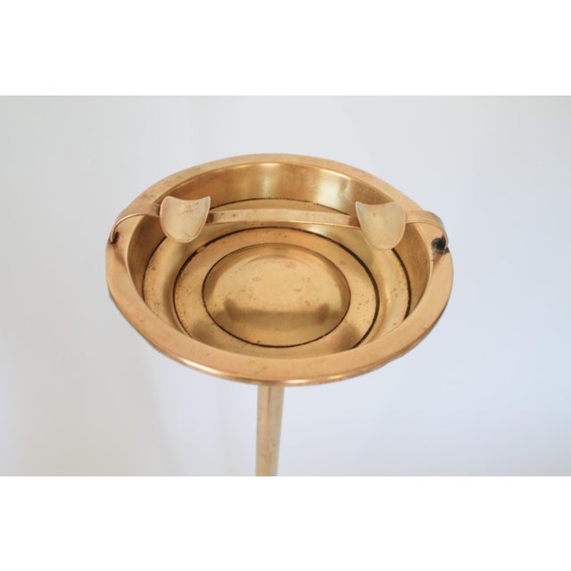 Vintage Freestanding Brass Floor Ashtray For Sale In Milwaukee - Image 6 of 12