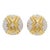 White Diamond Earring Clips in 18k Two Tone Gold - A Pair For Sale