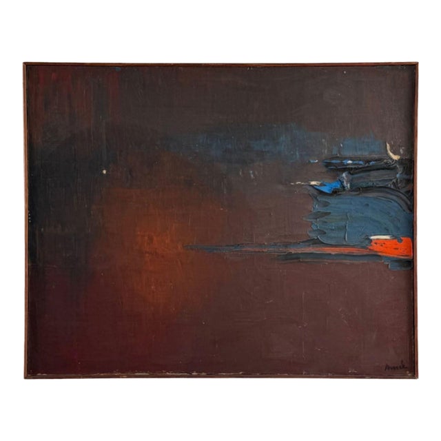 1950s "Tes Yeux Mouillés", Lyrical Abstraction Oil on Canvas by François Arnal, Framed For Sale