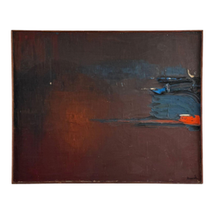 1950s "Tes Yeux Mouillés", Lyrical Abstraction Oil on Canvas by François Arnal, Framed