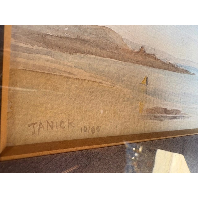 Janick Laguitton, Seascape, 2000s, Watercolor For Sale - Image 6 of 9