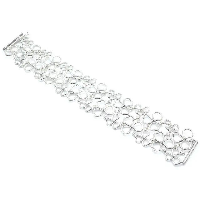 Tiffany & Co. Paper Flowers Platinum Diamond Wide Bracelet For Sale - Image 9 of 10