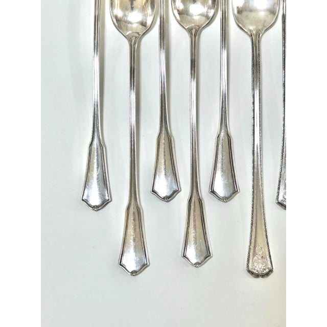 Vintage Silverplate Iced Tea Spoons – Set of 13 - Long Handled For Sale - Image 4 of 10