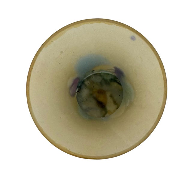 Israeli Originals Vintage Hand Painted Art Nouveau Glass Vase by Reuven, Marked For Sale In New York - Image 6 of 8