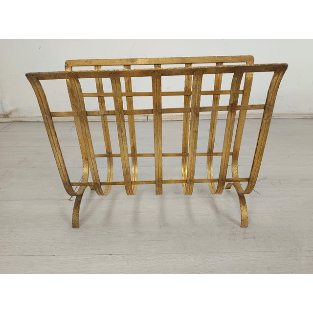 Gold Vintage Gold Magazine Rack, 1970s For Sale - Image 8 of 11