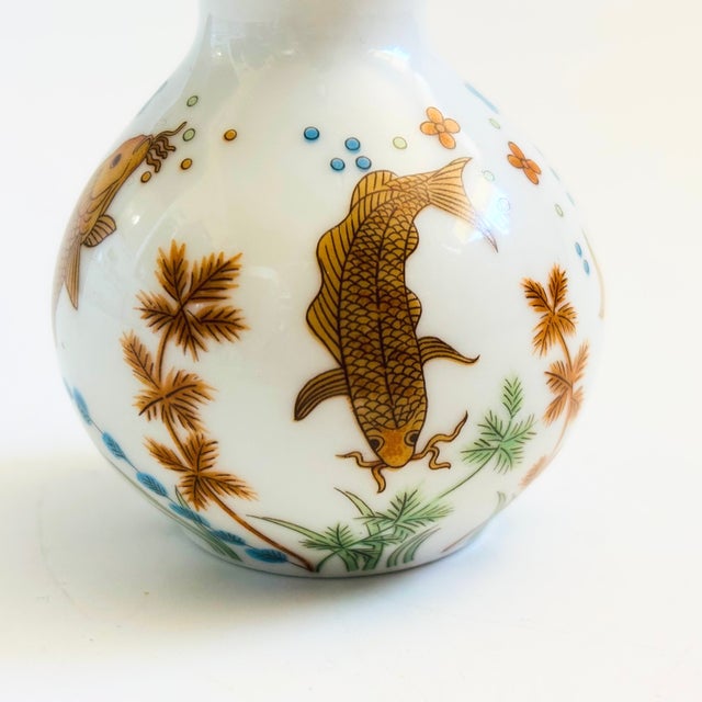 1980s Small Gourd Shaped Japanese Ceramic Vase For Sale - Image 5 of 9